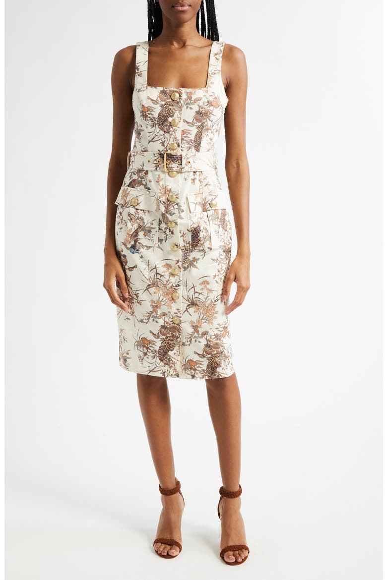 Idy Jungle Print Belted Dress, Main, color, ECR MT TAP