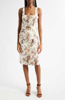 L'AGENCE Idy Jungle Print Belted Dress