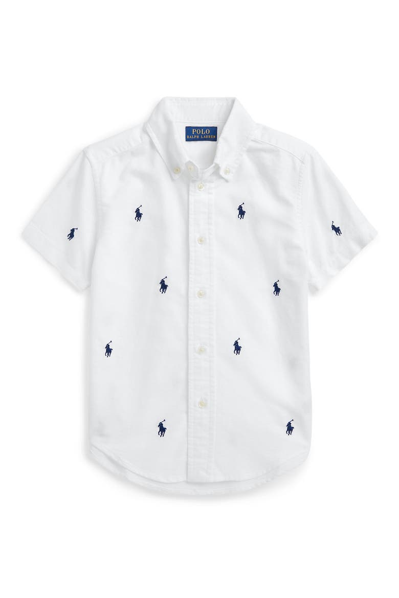 Kids' Button-Down Oxford Shirt, Main, color, WHITE