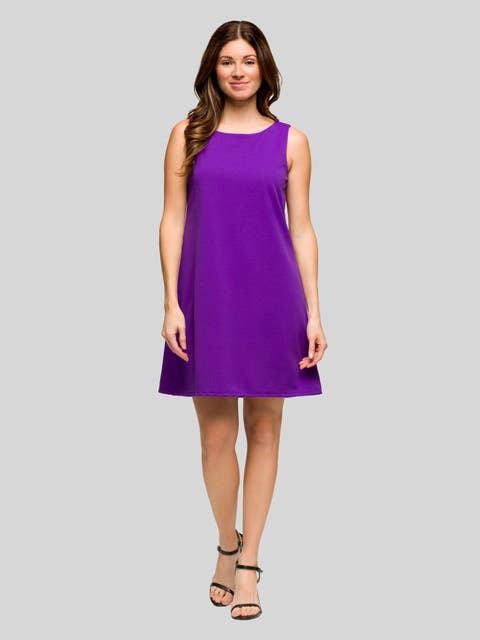 Solid Color Sleeveless Mini Shift Dress