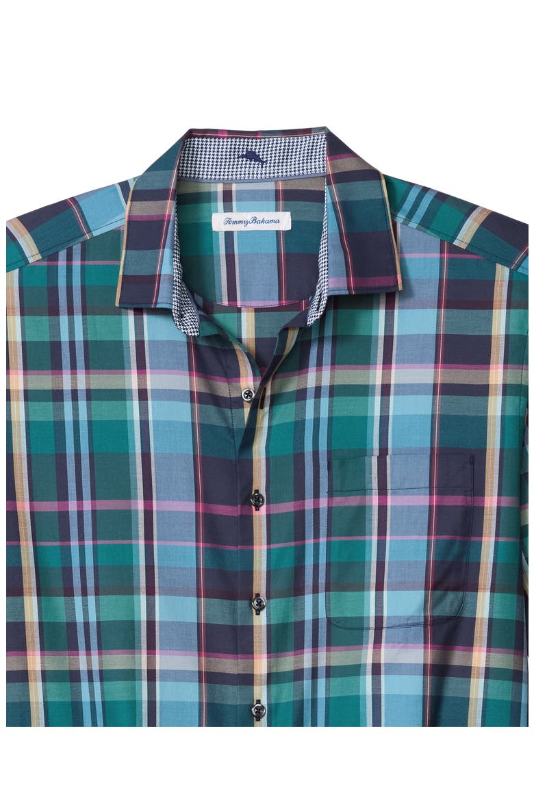 Frontera Luxe Plaid Silk Blend Shirt, Alternate, color, DRESS BLUES