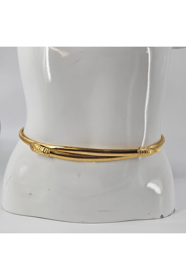 Vintage 70's Gold Snake Serpent Sculptural Belt, Alternate, color, Gold