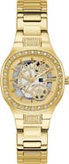 GUESS Goldtone & Crystal Skeleton Bracelet Watch, 32mm