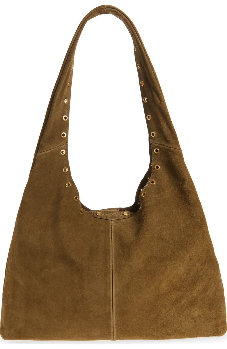 Rebecca Minkoff Industry Suede Slouchy Hobo Bag, Main, color, Jungle