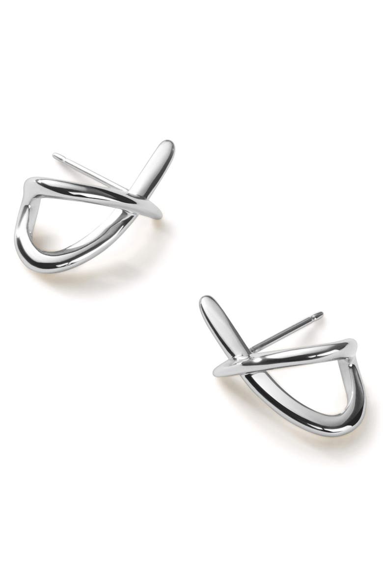 Ana Luisa Sloane Crisscross Stud Earrings, Alternate, color, Silver
