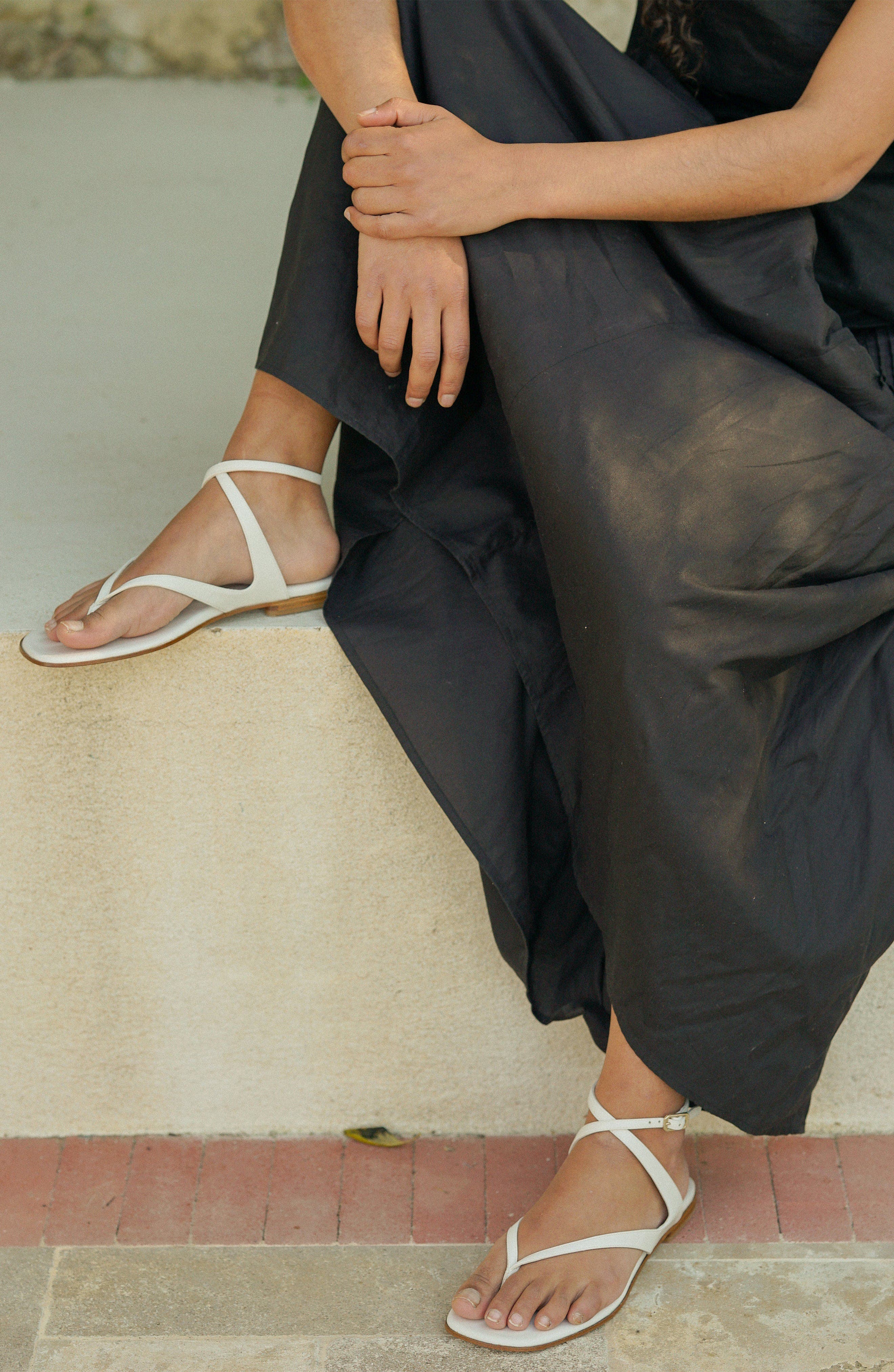 The Palermo Sandal, Alternate, color, Ivory Nappa