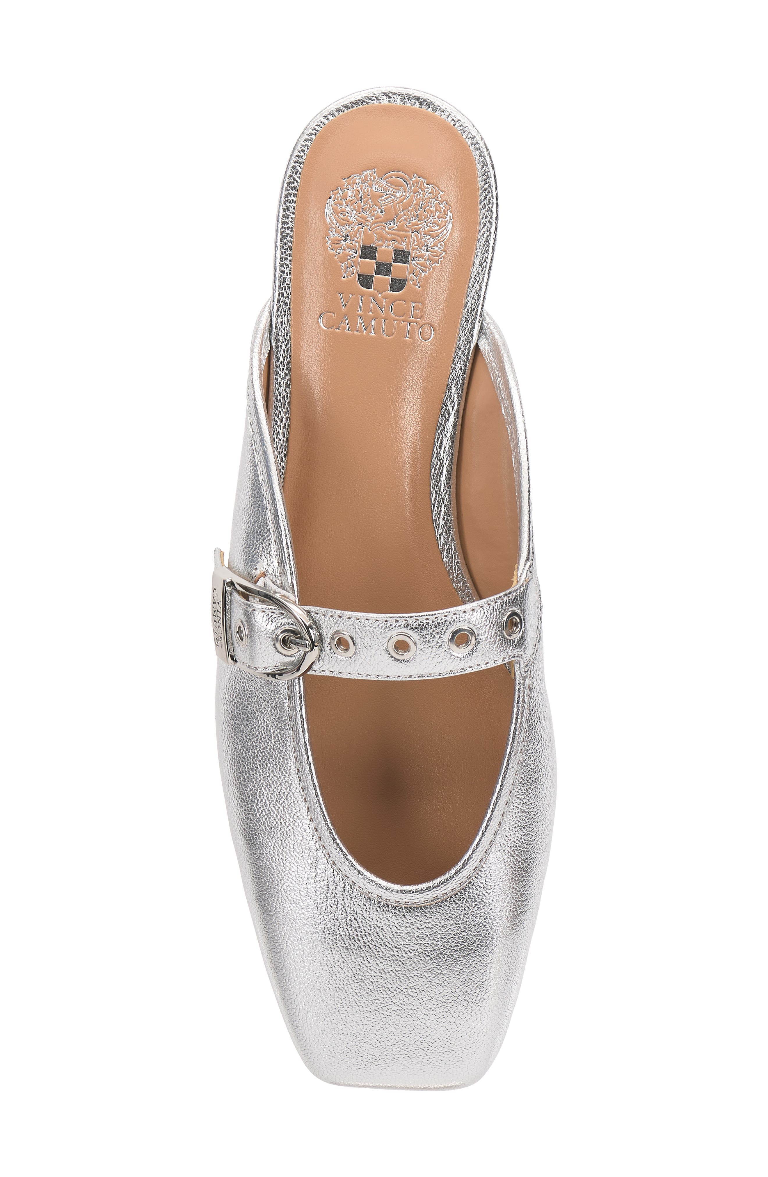 Vaydie Flat Mule, Alternate, color, LUX SILVER