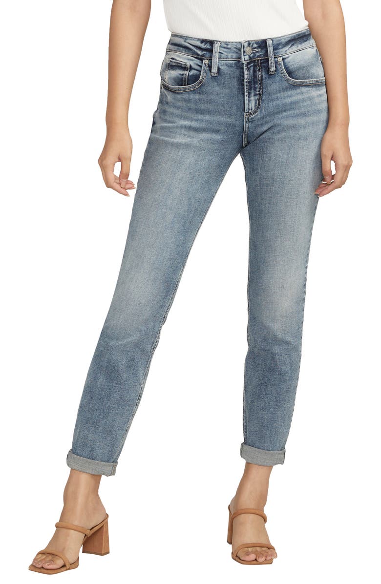 Silver Jeans Co. Mid Rise Boyfriend Jeans, Main, color, 