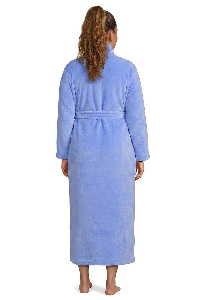 Cozy Plush Long Wrap Robe, Alternate, color, Clear Blue Sky