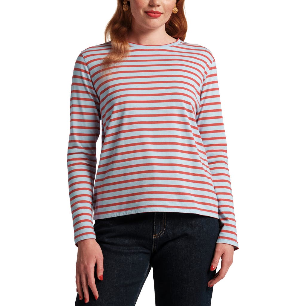 Frances Valentine Long Sleeve Striped T Shirt Stripe In Red