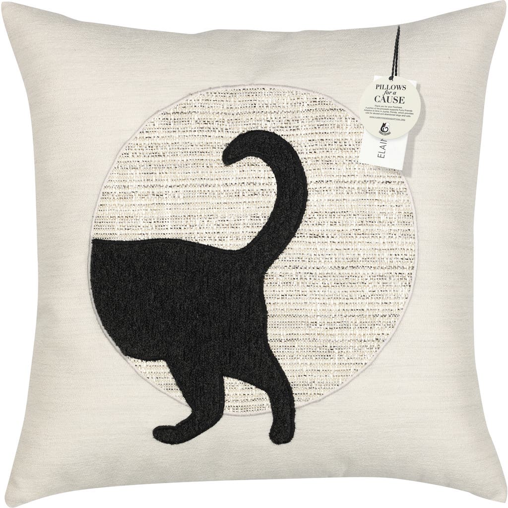 Elaine Smith Unconditional Meow (tail) Handmade Terry Indoor/outdoor Pillow
