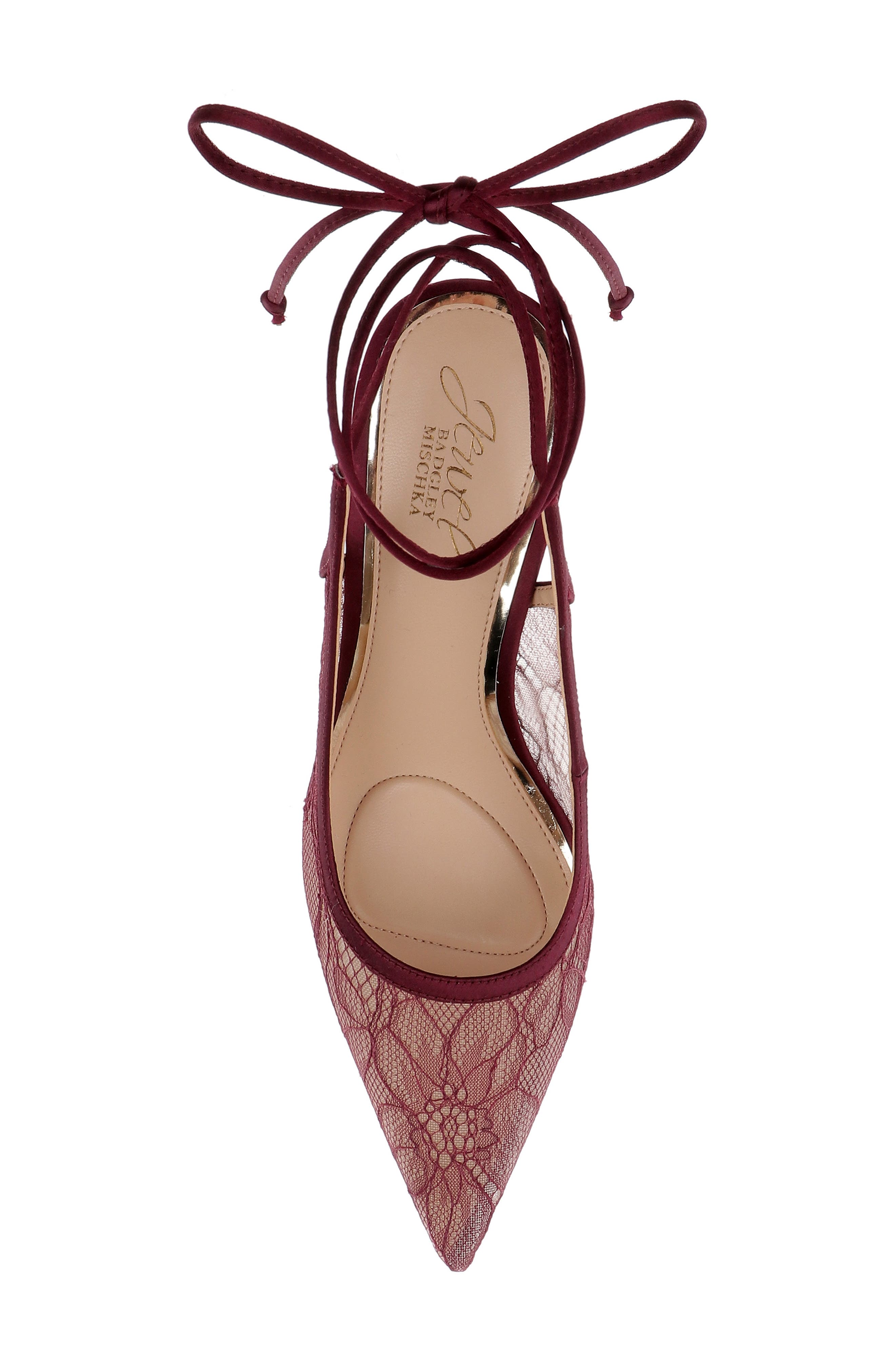 Bari Ankle Wrap Mesh Pump, Alternate, color, BURGUNDY
