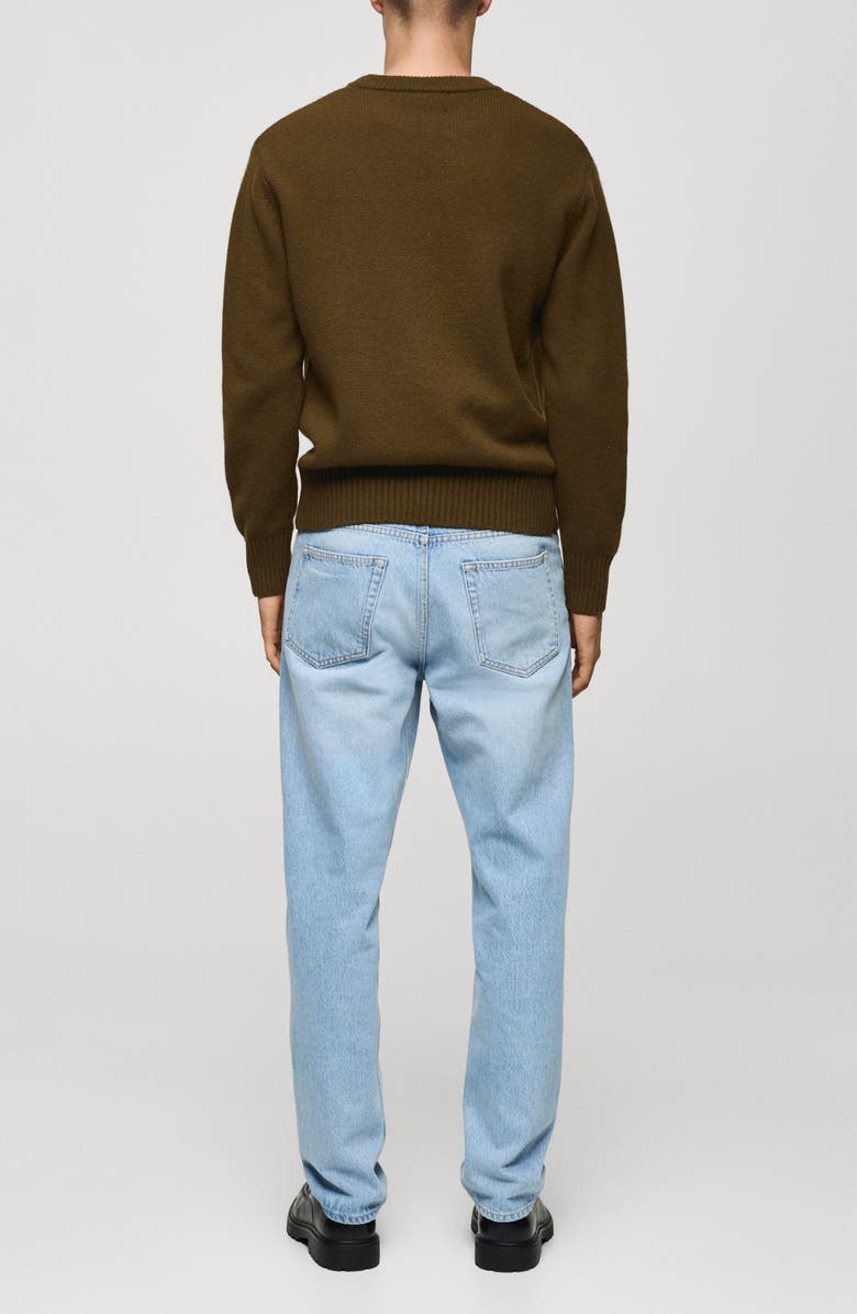 MANGO Crewneck Sweater, Alternate, color, Olive Green