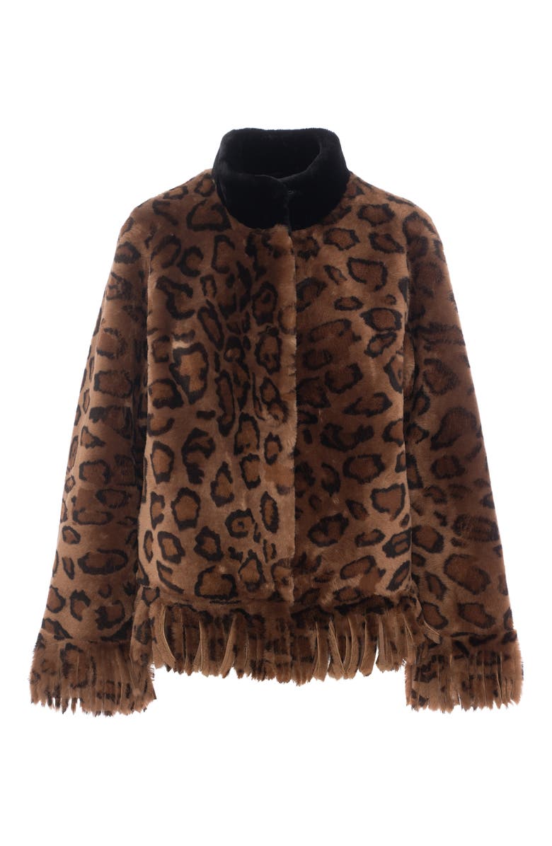 GORSKI Shearling Lamb Jacket With Fringes, Alternate, color, Lprd/Black