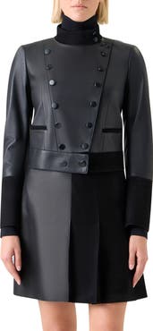 Akris Dean Leather Captain's Jacket