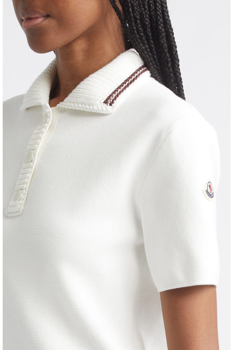 Knit Collar Cotton Polo, Alternate, color, WHITE