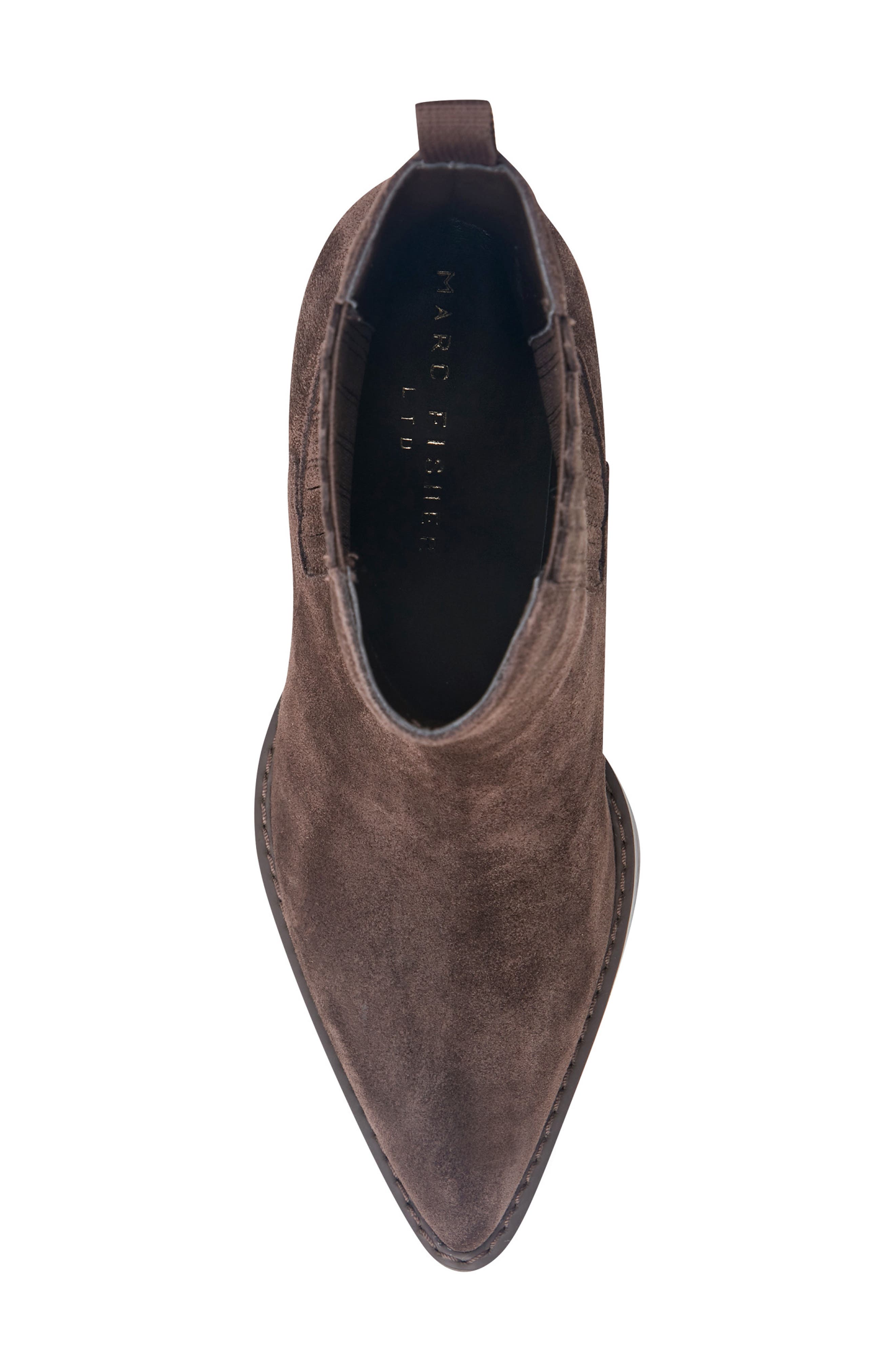 Zane Leather Chelsea Bootie, Alternate, color, DARK BROWN