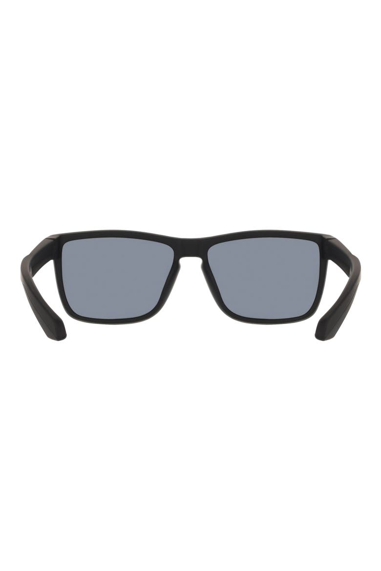 58mm Rectangular Sunglasses, Alternate, color, MATTE BLACK/ SILVER FLASH
