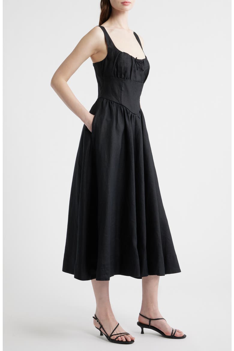 Balia Linen Sundress, Alternate, color, BLACK
