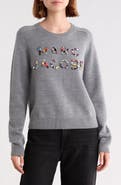 Marc Jacobs Gem Logo Merino Wool Knit Crewneck Top