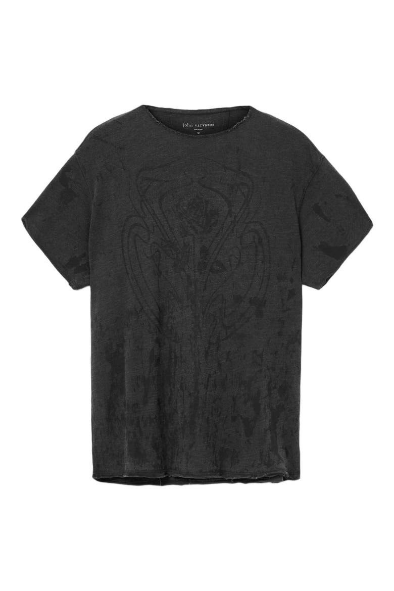 Relaxed Fit Raw Edge Organic Cotton T-Shirt, Alternate, color, CHARCOAL