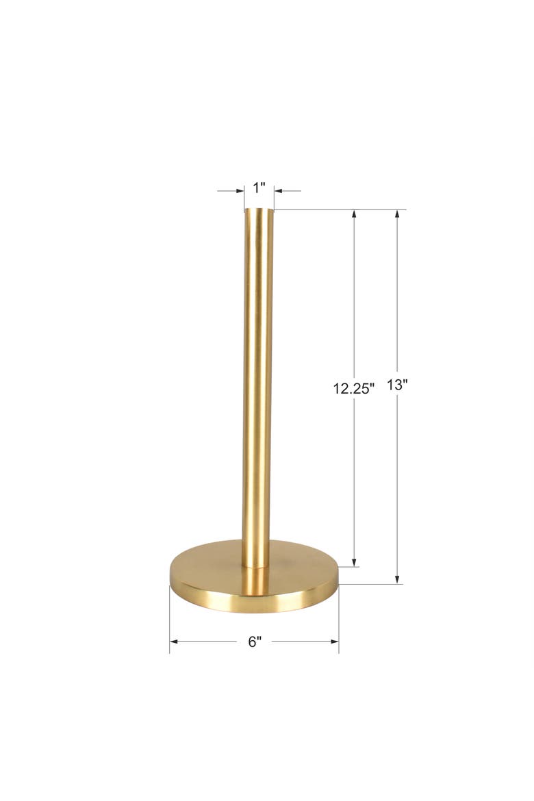 Avery Modern Classic Metal with Non Slip Weighted Marble Base Paper Towel Holder, Alternate, color, Gold