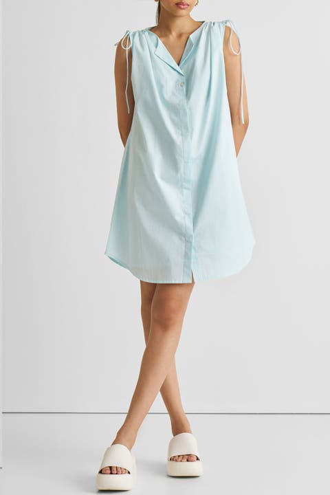 Shirt dress with Shoulder Tie Details