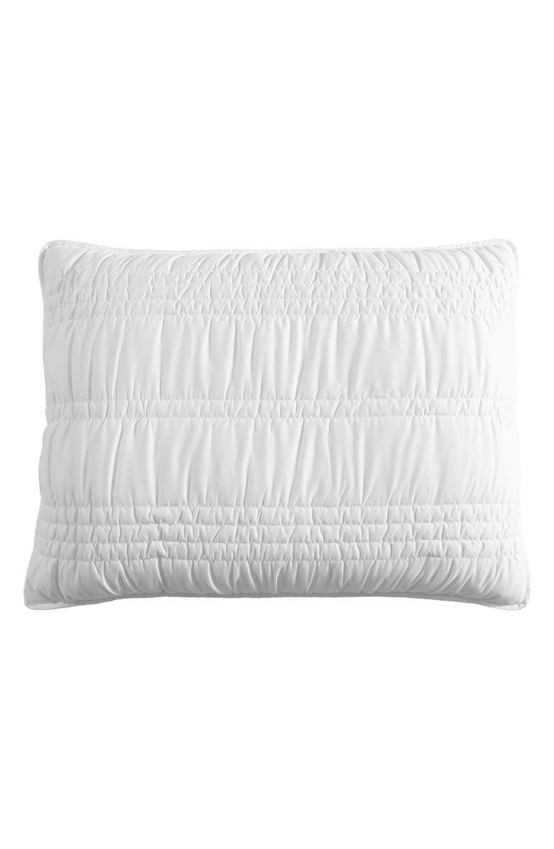POPPY AND FRITZ Scrunch Stripe Microfiber Quilt & Shams Set, Alternate, color, White