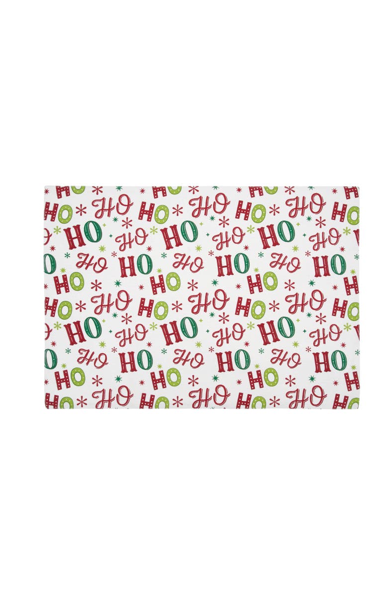 C&F Home Ho Ho Ho Placemats Set of 6, 14" x 20", Alternate, color, Red