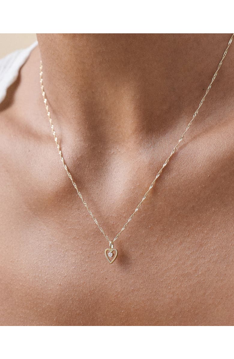 Edge of Ember Heart Diamond Pendant Necklace, Alternate, color, Heart