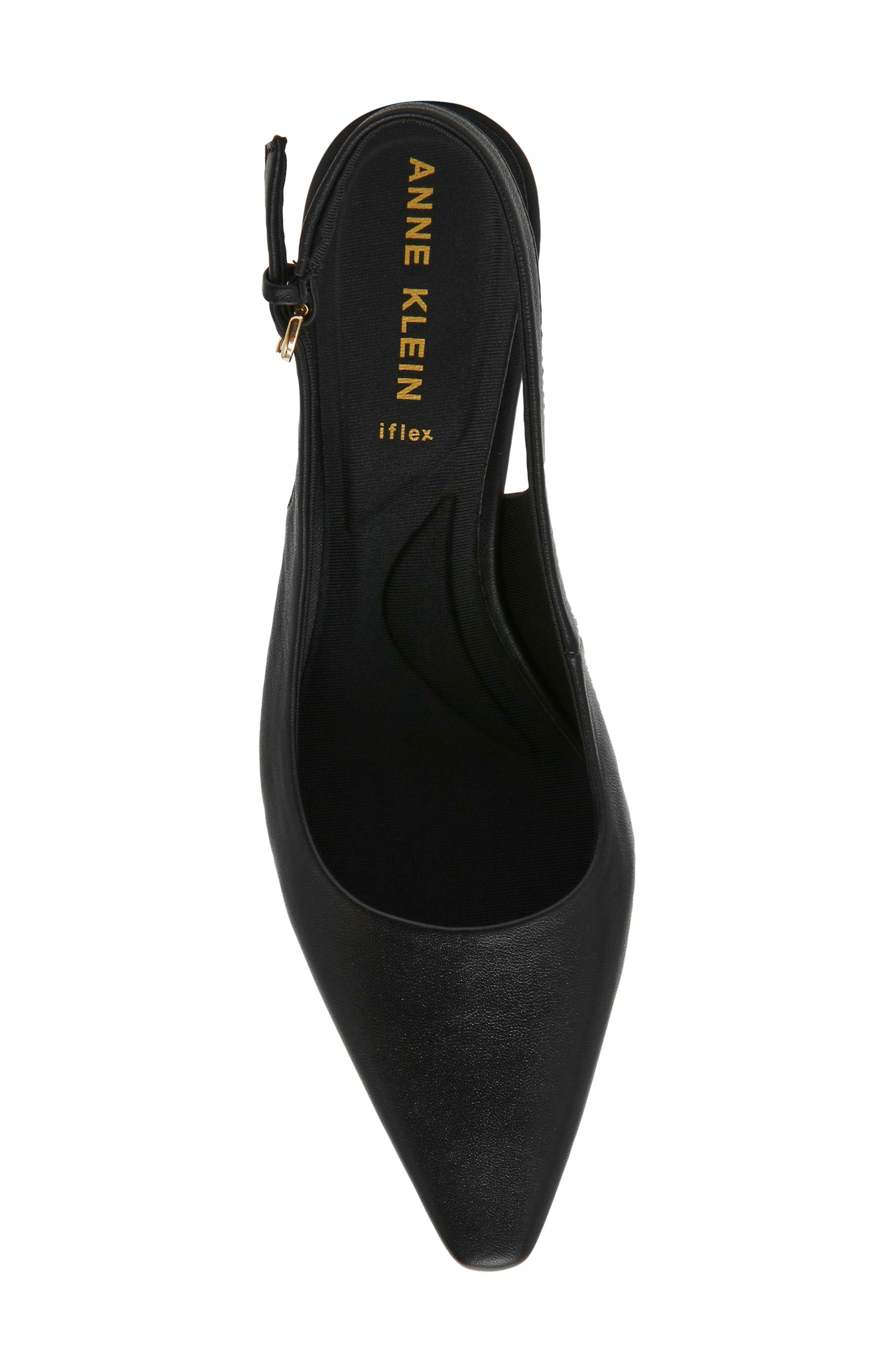 Cookie Wedge Slingback Pump, Alternate, color, BLACK LEATHER