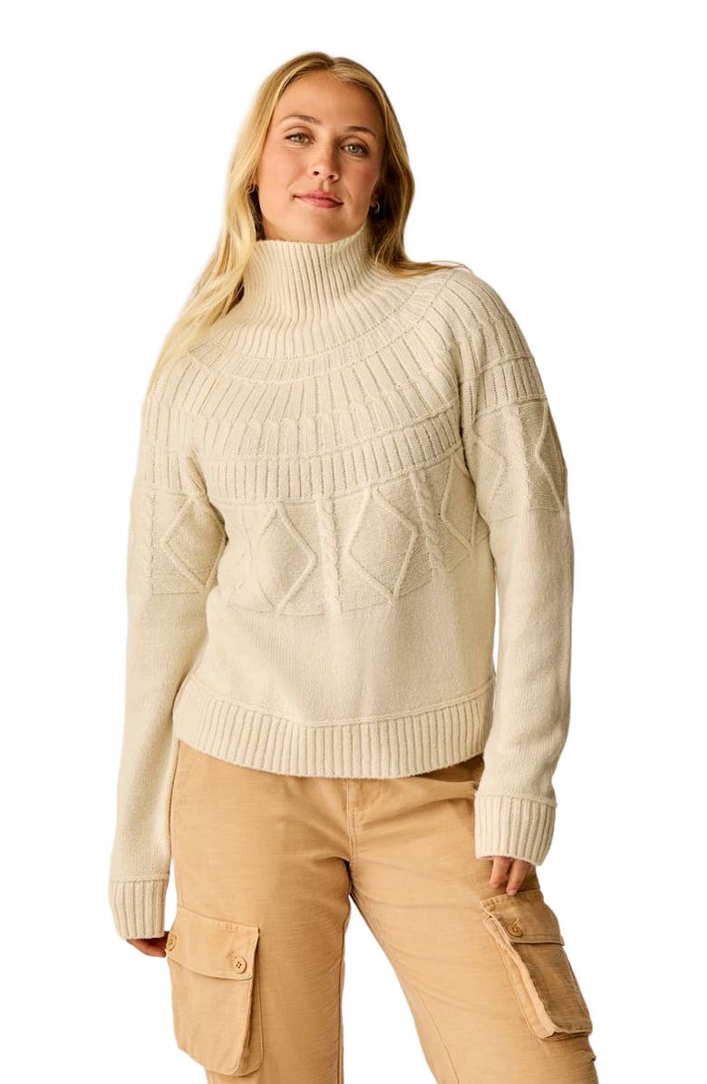 Carve Designs Neve Cable Turtleneck, Alternate, color, Birch