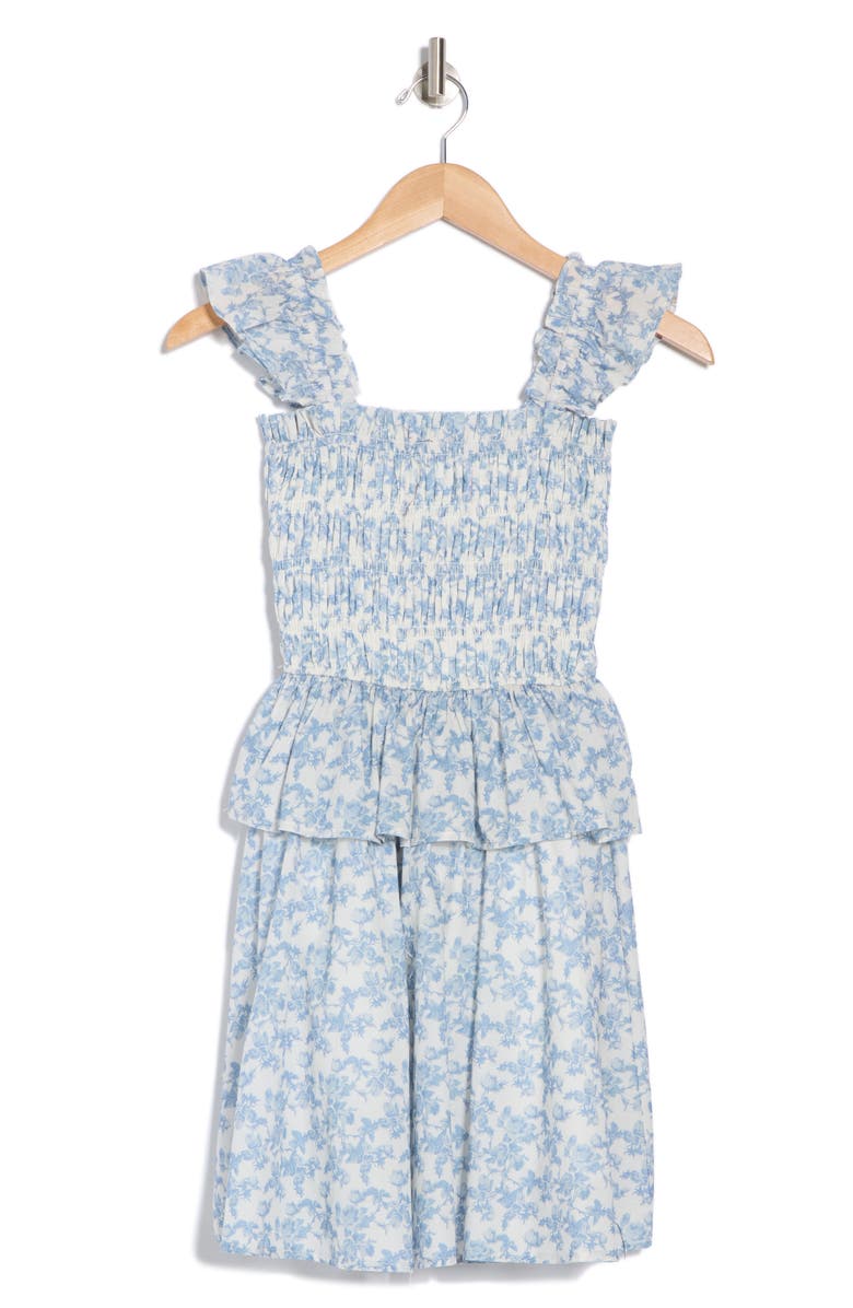 En Saison Ruffle Smocked Cotton Minidress, Main, color,