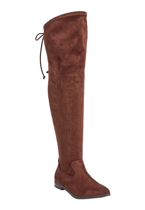 Comfortview The Cameron Tall Wide Calf Boot In Brown