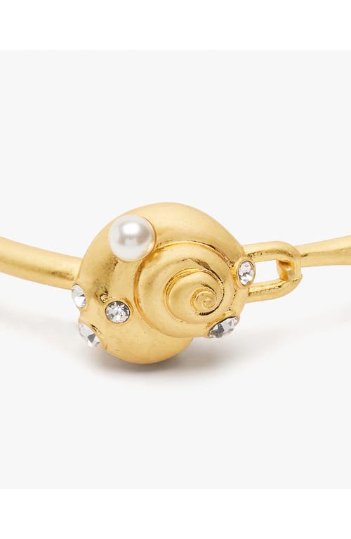 Kate Spade New York Beachside Mixed Stone Shell Bangle Bracelet In Gold