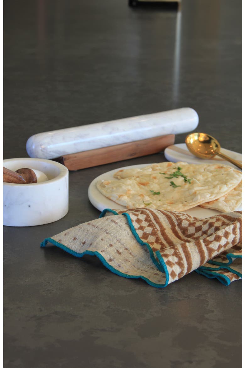 Marble Rolling Pin & Wood Base, Alternate, color, White