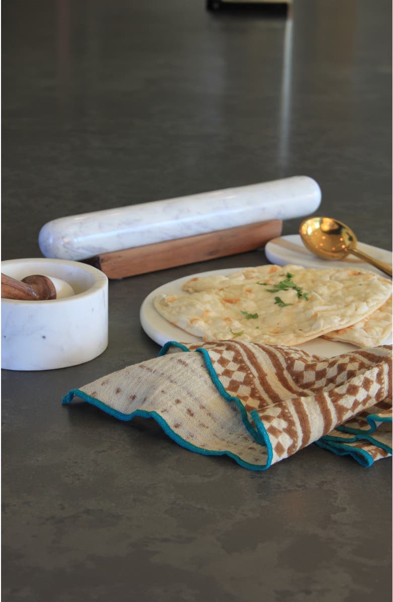 Verve Culture Marble Rolling Pin & Wood Base, Alternate, color, White