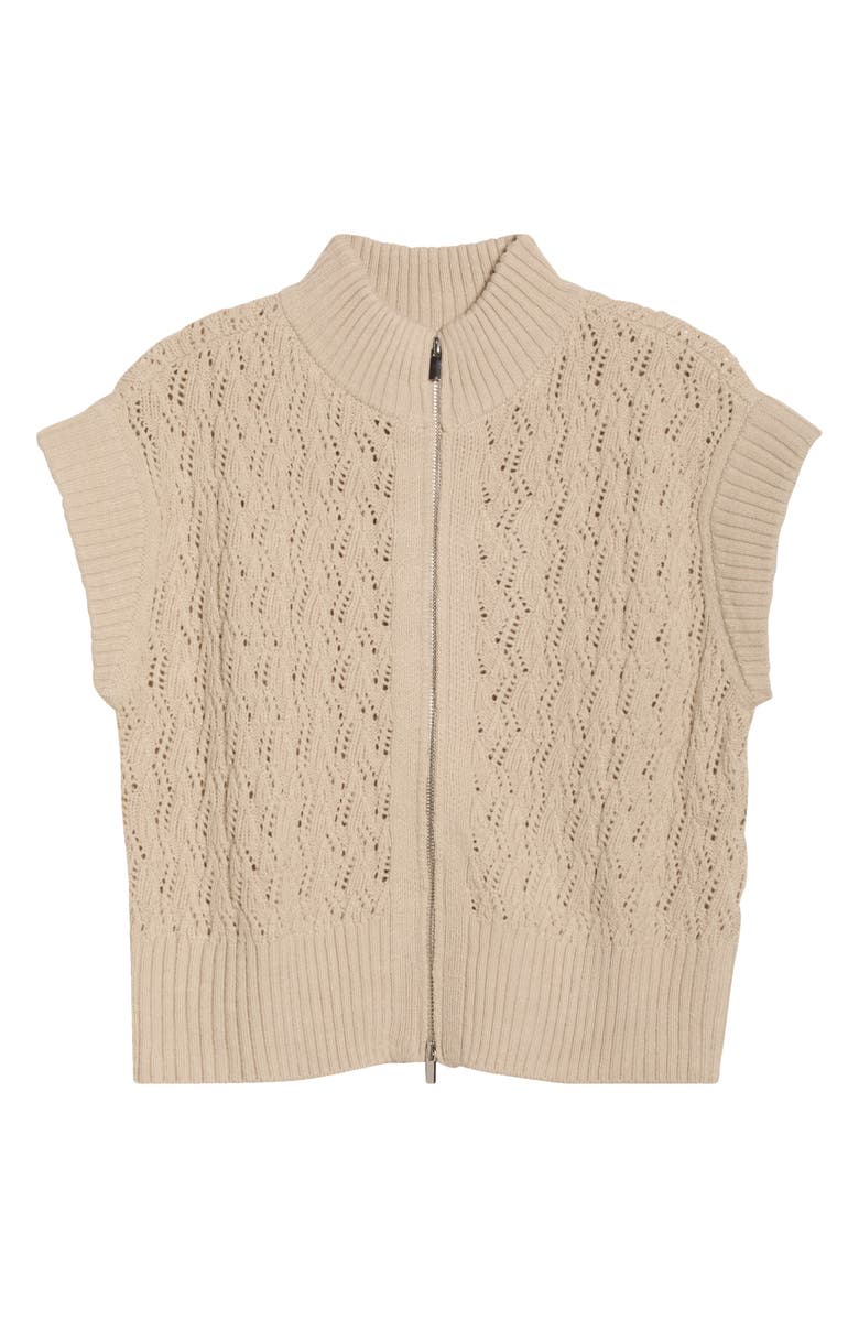 Vince Camuto Pointelle Sweater Vest, Alternate, color, Sugar Oak