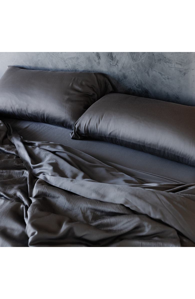 Cozy Earth Wrinkle Resistant Duvet Cover, Alternate, color, Charcoal