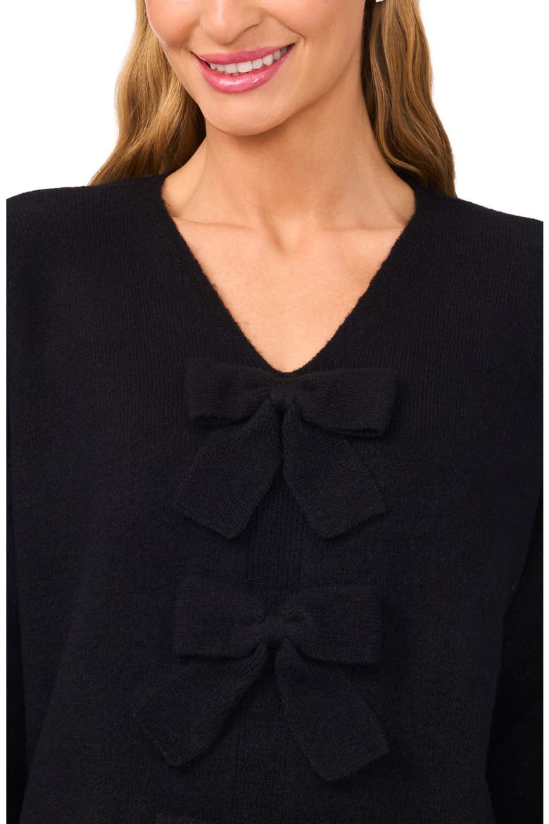 Bow Front Sweter, Alternate, color, RICH BLACK