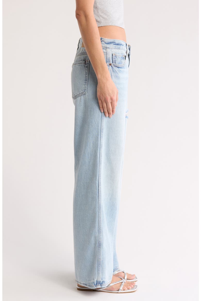 Vista Low Rise Ripped Baggy Wide Leg Jeans, Alternate, color, LIGHT WASH