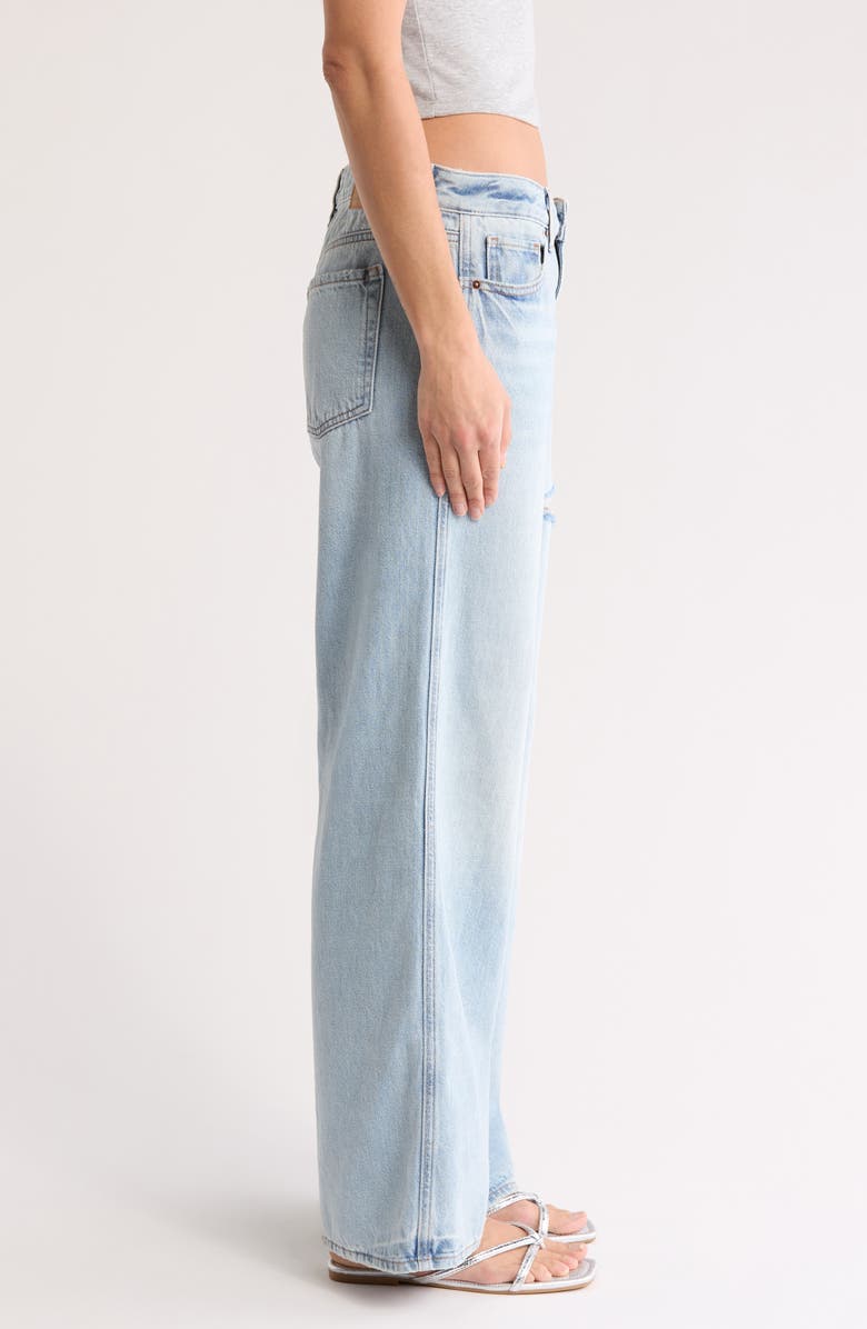 PacSun Vista Low Rise Ripped Baggy Wide Leg Jeans, Alternate, color, Light Wash