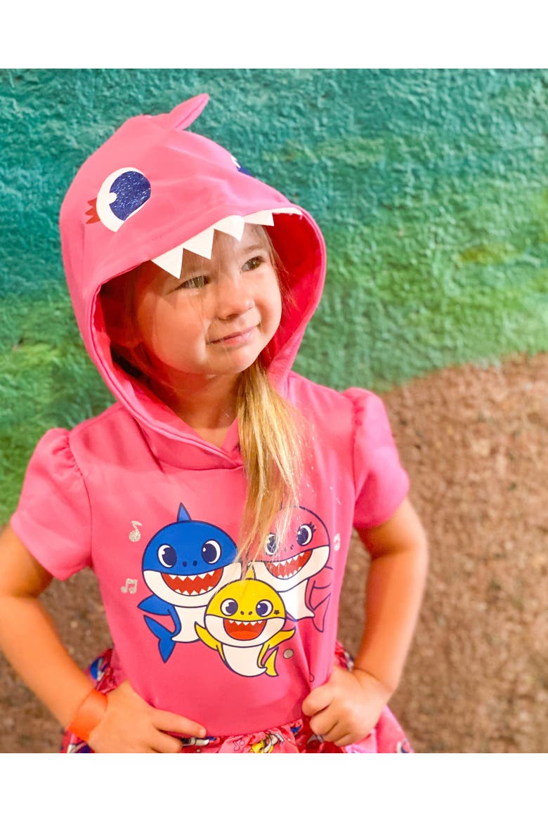 Baby Shark Hooded Tutu Dress, Alternate, color, Mommy Shark Pink