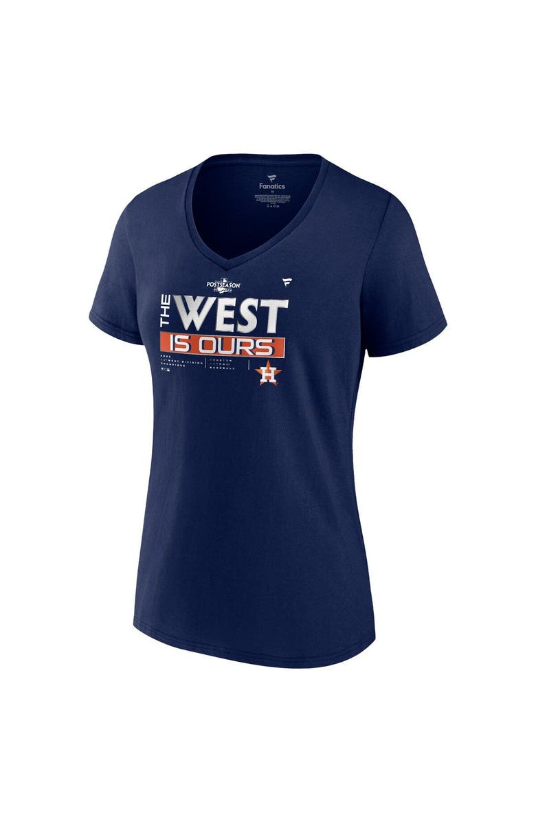 FANATICS Women's Fanatics Branded Navy Houston Astros 2022 AL West Division Champions Locker Room V-Neck T-Shirt, Alternate, color, 