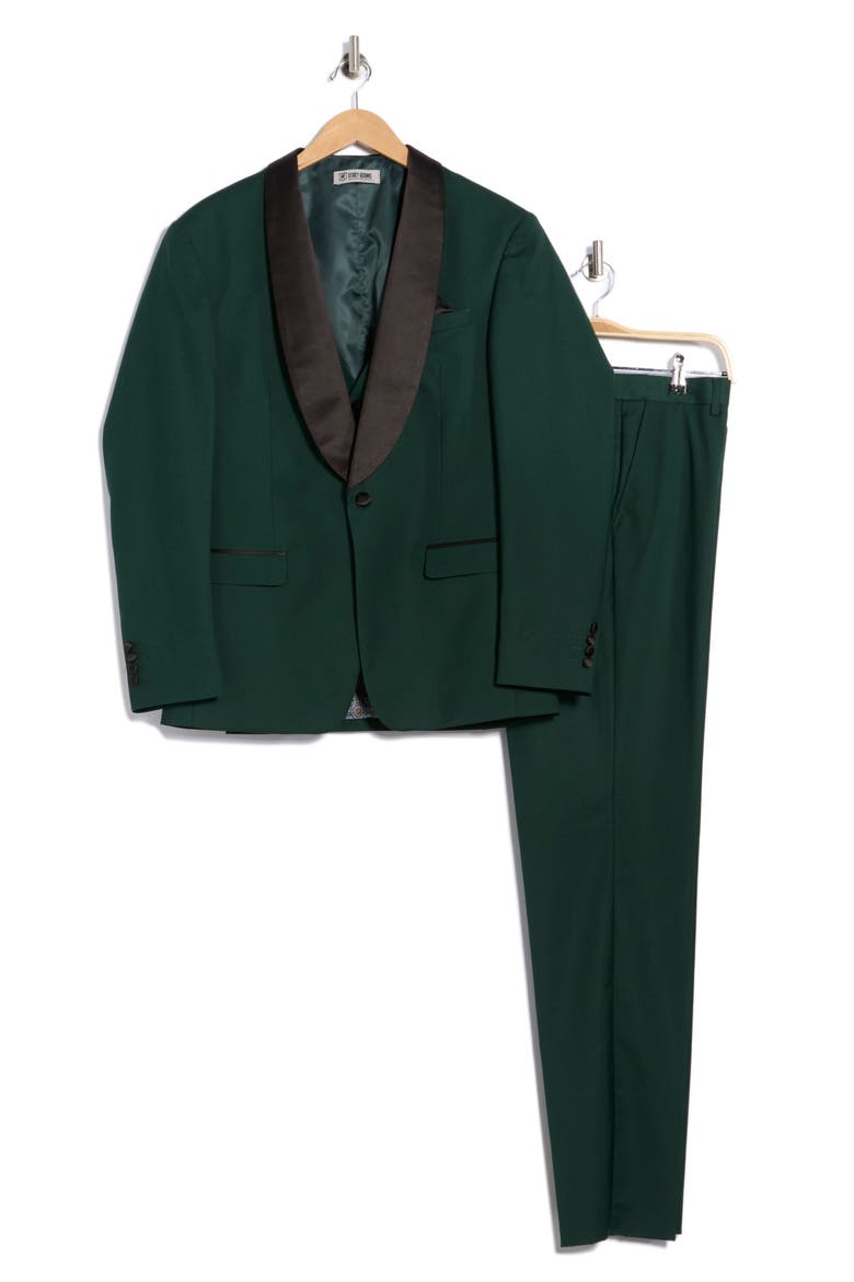 Green Shawl Collar 3-Piece Tuxedo, Alternate, color, GREEN