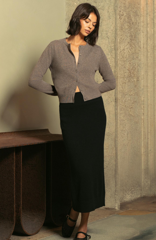 Italic Gemma Cashmere Midi Skirt In Black