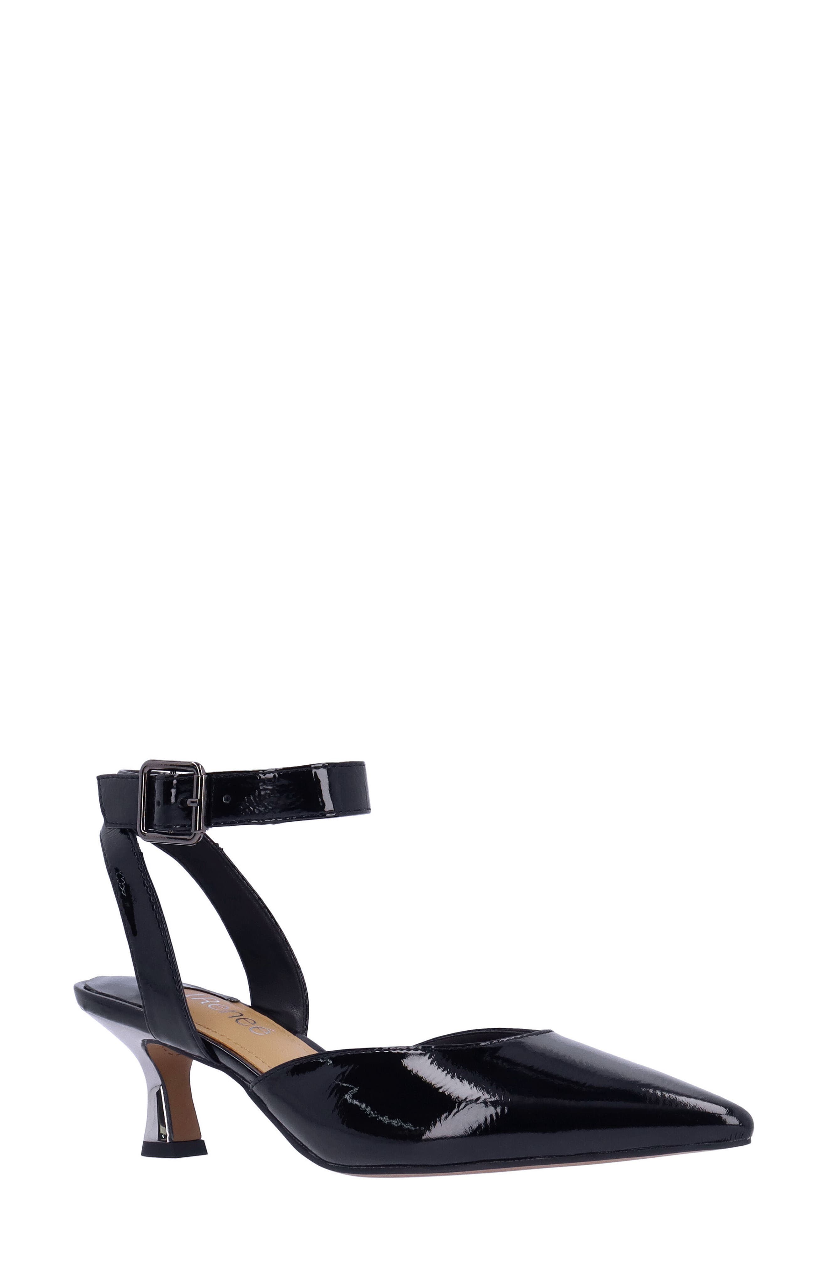 J. Reneé Tamsin Ankle Strap Pointed Toe Pump, Main, color, Black