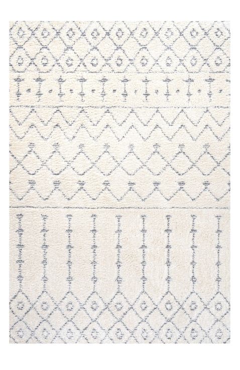 Pia Moroccan Trellis Plush Carved Area Rug