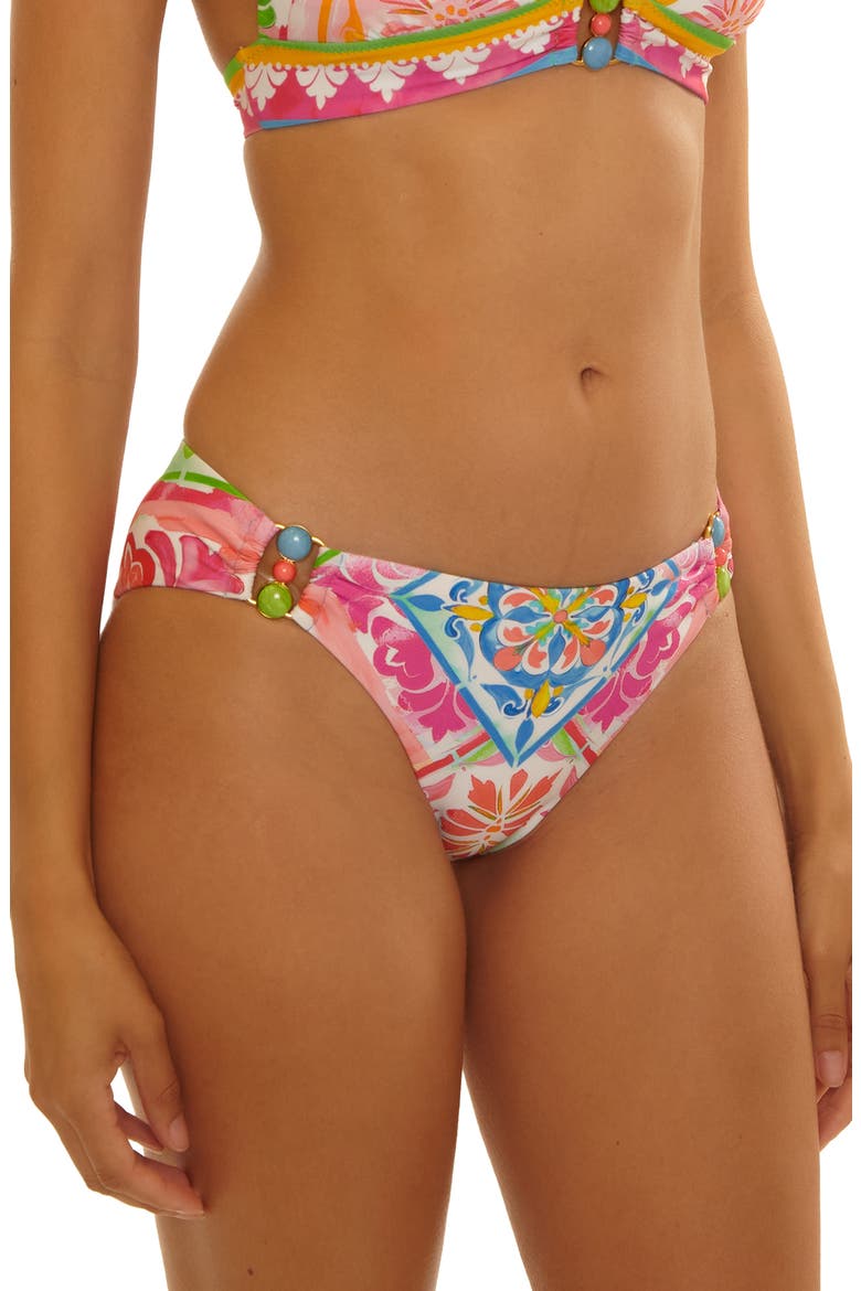 Mijas Mixed Print Hipster Bikini Bottoms, Alternate, color, PINK MULTI