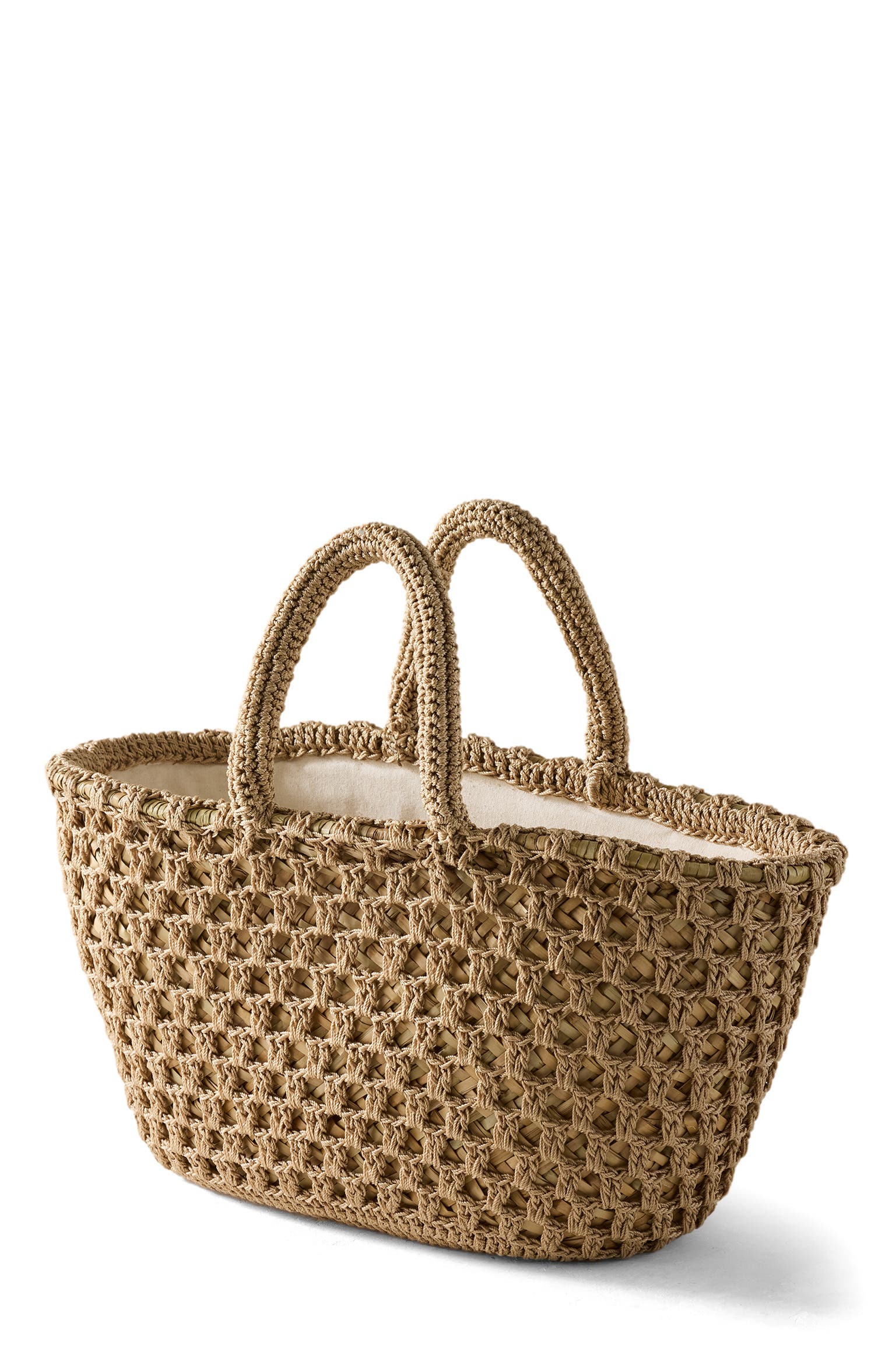 Haven Well Within Woven Rope and Straw Tote, Main, color, Natural